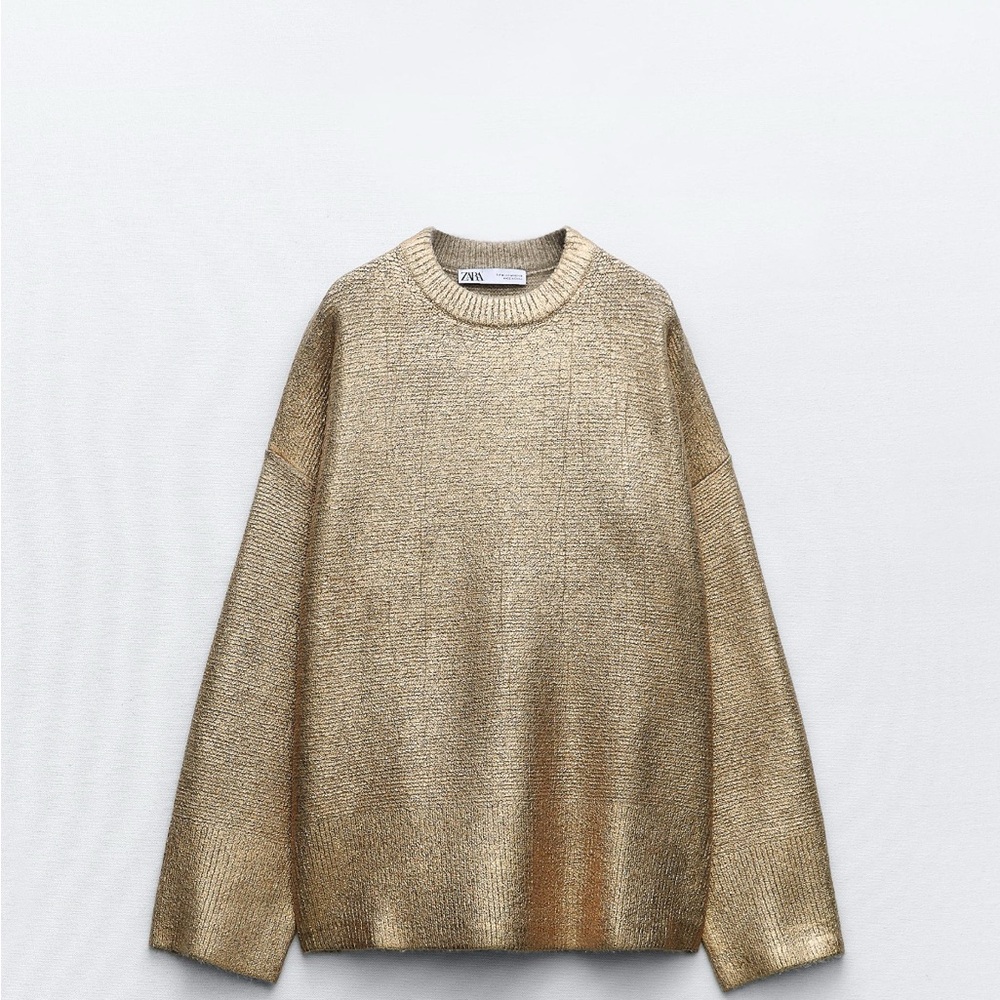 Zara oversized  metallic Sweater